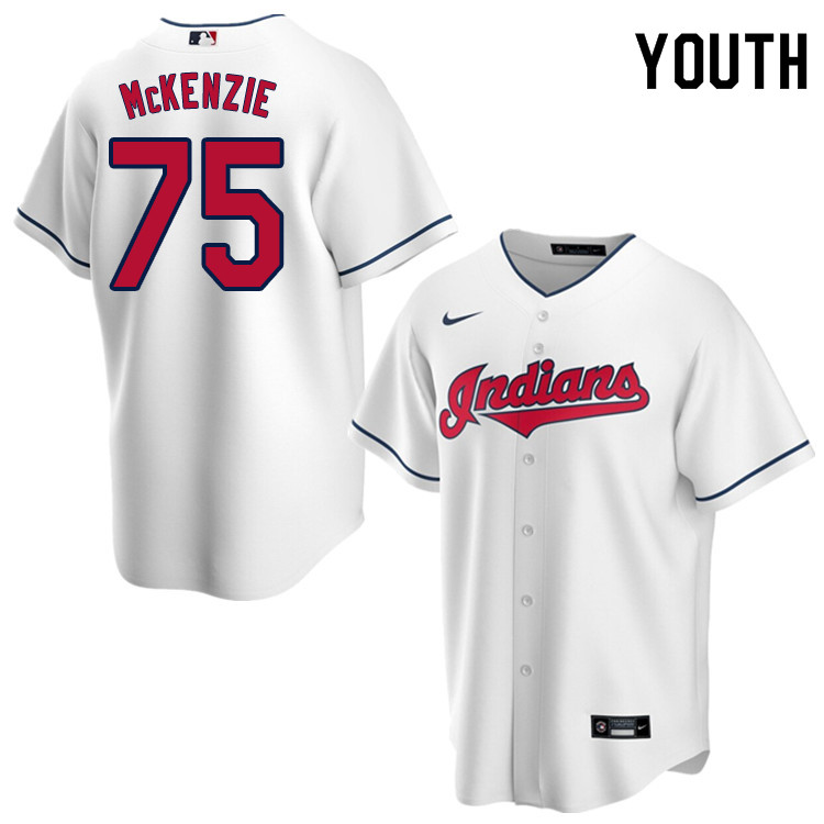 Nike Youth #75 Triston McKenzie Cleveland Indians Baseball Jerseys Sale-White